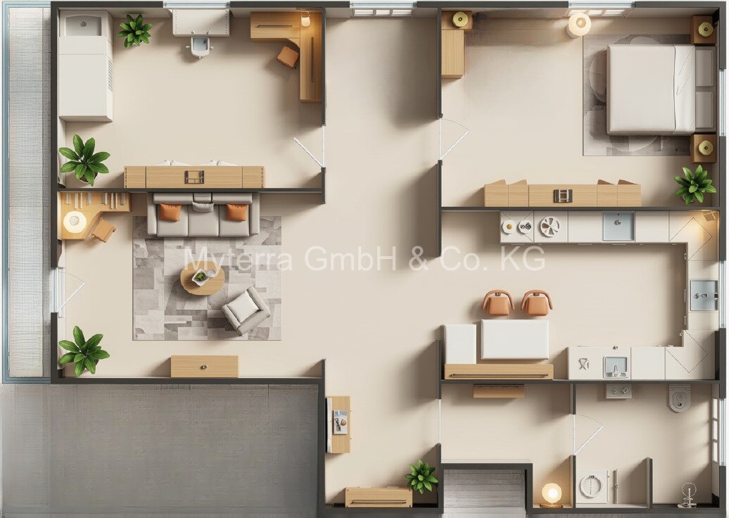 Moderne 3-Zimmer-Wohnung mit großem Balkon